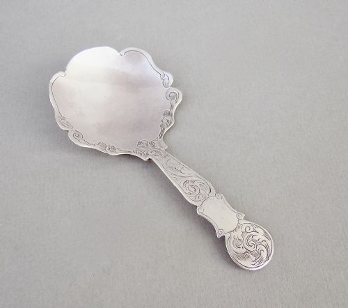 Unusual Victorian Silver Caddy Spoon by Alfred Taylor, Birmingham, 1862