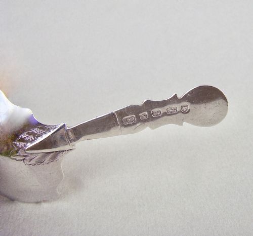 fig 1. UNUSUAL VICTORIAN SILVER CADDY SPOON BY ALFRED TAYLOR, BIRMINGHAM, 1862