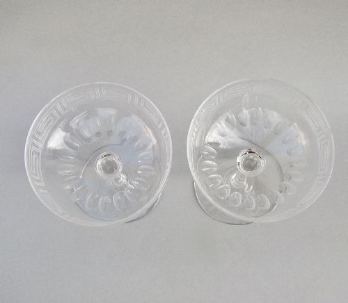 fig 2. ELEGANT PAIR OF VICTORIAN SLICED-CUT GREEK KEY PATTERN CHAMPAGNE COUPES, CIRCA 1890