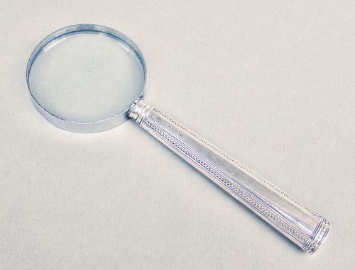 Small George V Silver Magnifying Glass by John Biggin, Sheffield 1921