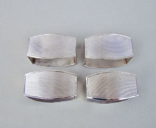 fig 2. ELEGANT CASED SET OF FOUR ART DECO SOLID SILVER NAPKIN RINGS BY F.H.ADAM & CO, BIRMINGHAM 1932