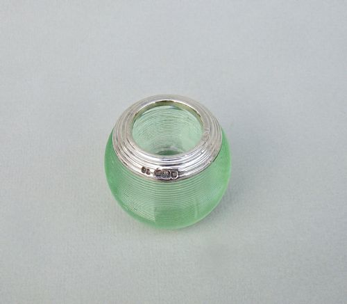 fig 2. RARE EDWARDIAN SILVER MOUNTED GREEN GLASS MATCH STRIKER BY SCHINDLER & CO, LONDON 1907