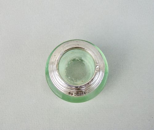 fig 3. RARE EDWARDIAN SILVER MOUNTED GREEN GLASS MATCH STRIKER BY SCHINDLER & CO, LONDON 1907