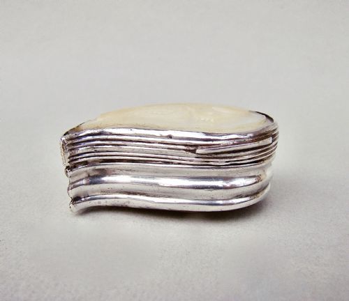 fig 1. RARE GEORGIAN SILVER & CARVED MOTHER OF PEARL
