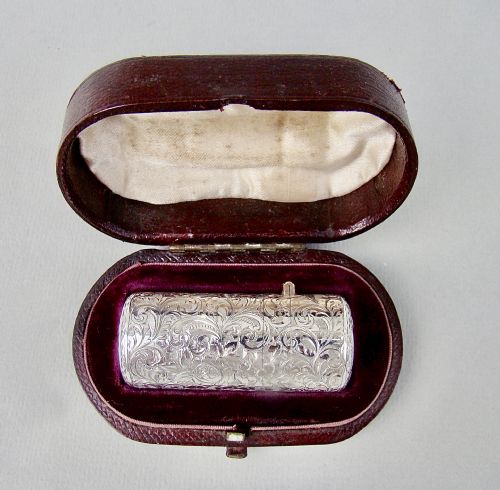 Fabulous Cased Victorian Silver Sampson Mordan Scent Bottle , London 1881