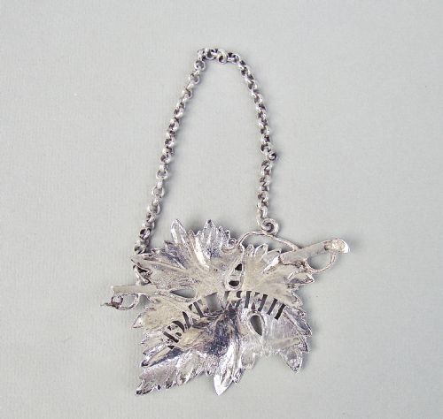fig 2. RARE GEORGIAN SILVER VINE LEAF LABEL FOR