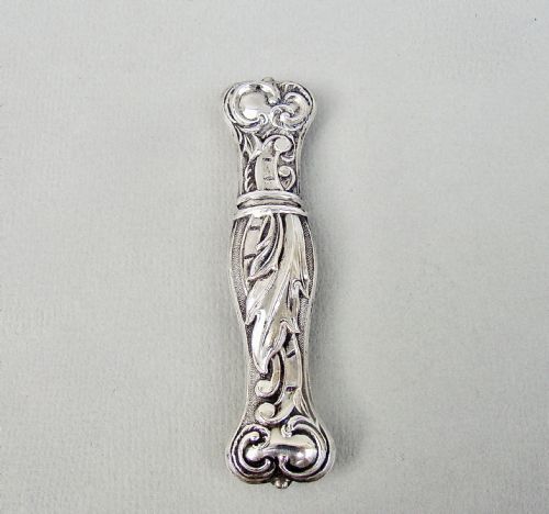 19th Century French Art Nouveau Silver Needle Case , Circa 1900
