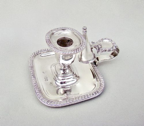 fig 3. SUPERB SMALL EDWARDIAN SILVER CHAMBERSTICK BY LAMBERT & CO, LONDON 1901
