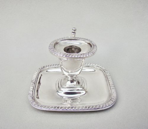 fig 1. SUPERB SMALL EDWARDIAN SILVER CHAMBERSTICK BY LAMBERT & CO, LONDON 1901
