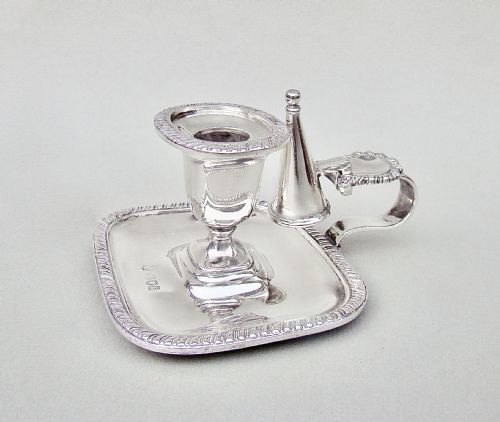 fig 2. SUPERB SMALL EDWARDIAN SILVER CHAMBERSTICK BY LAMBERT & CO, LONDON 1901
