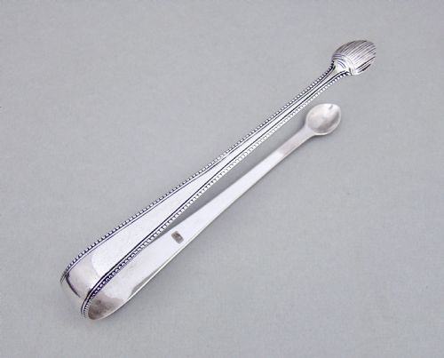 Hester Bateman Georgian Silver Sugar Tongs, London Circa 1770
