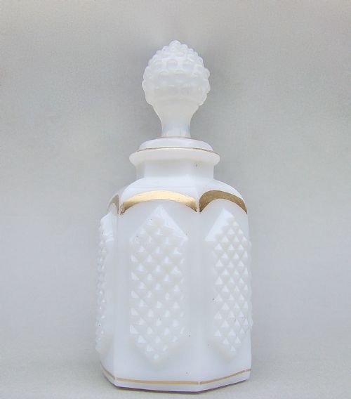 Early American Pattern Glass Opaline  Scent Bottle, Circa 1860