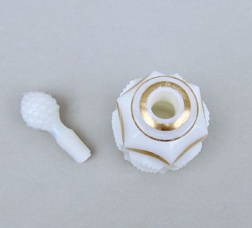fig 3. EARLY AMERICAN PATTERN GLASS OPALINE SCENT BOTTLE, CIRCA 1860