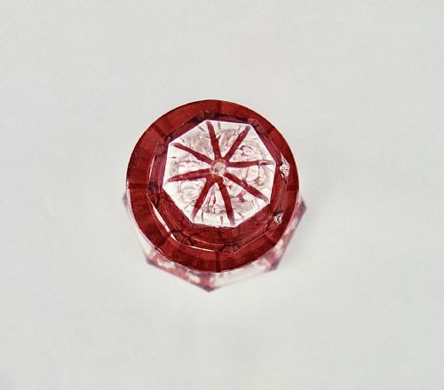 fig 2. FABULOUS BOHEMIAN RUBY & CLEAR GLASS SCENT BOTTLE, CIRCA 1880