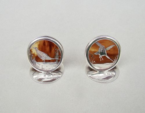 fig 1. FINE PAIR OF ART DECO SILVER & PIQUE TORTOISESHELL MENU HOLDERS BY THE ADIE BROTHERS, BIRMINGHAM 1925