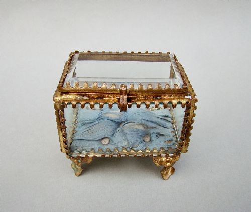 fig 1. UNUSUAL 19TH C. FRENCH ORMULU & BEVELLED GLASS JEWELLERY CASKET, CIRCA 1890