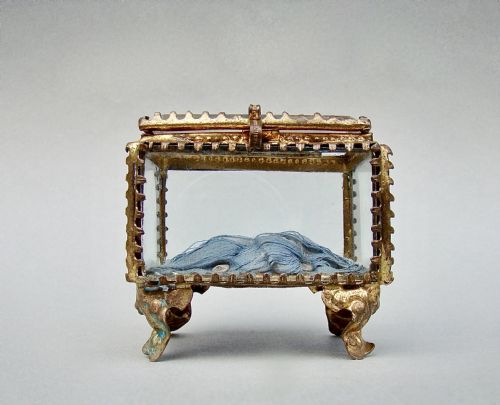 Unusual 19th C. French Ormulu & Bevelled Glass Jewellery Casket, Circa 1890