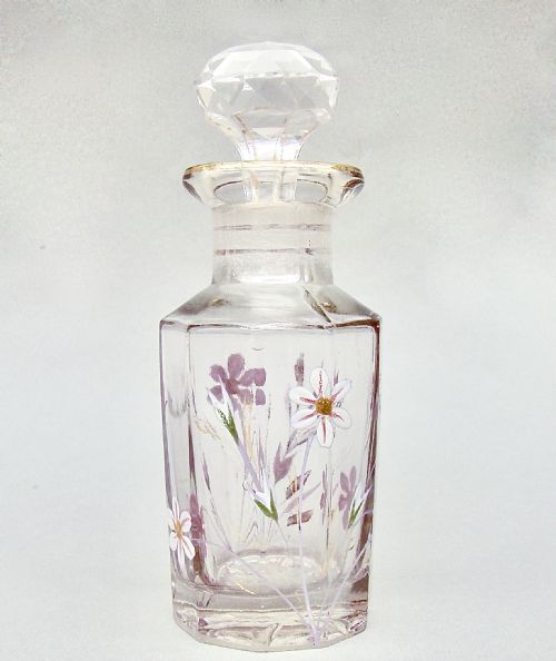 19th Century French Enamelled Glass Cologne Bottle, Circa 1900