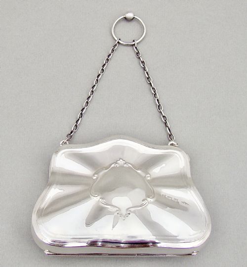 Superb George V Silver Cocktail Purse by Sampson Marks & Co, Birmingham 1910