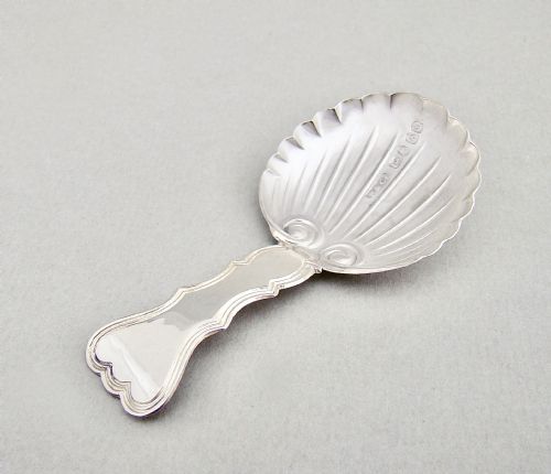 fig 1. CHARMING EARLY VICTORIAN SILVER CADDY SPOON BY FOXHALL & CO, BIRMINGHAM, 1849