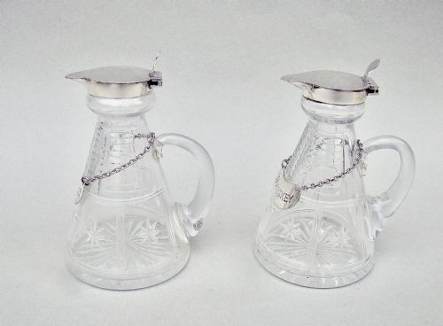 fig 2. PAIR OF ART DECO SILVER MOUNTED WHISKY TOTS BY THE GOLDSMITHS & SILVERSMITH CO LTD, LONDON 1933