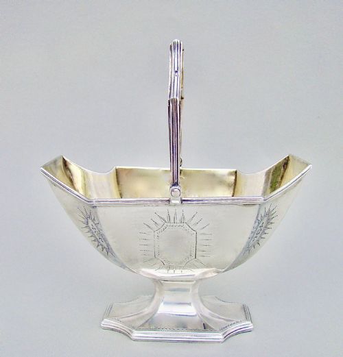Georgian Silver Swing-handled Sugar Basket by William Plummer, London 1789
