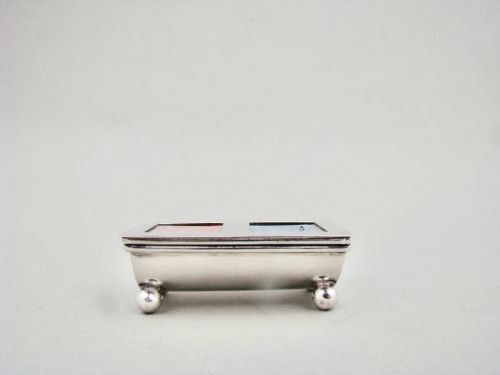 fig 1. EDWARDIAN SILVER DOUBLE TROUGH-SHAPED STAMP BOX, BIRMINGHAM 1907