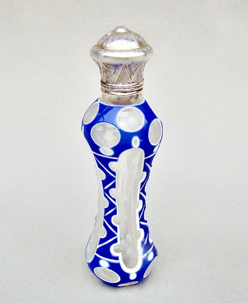 Exquisite 19th Century French Silver Gilt & Bohemian Triple Cased Glass Scent Bottle, Circa 1890