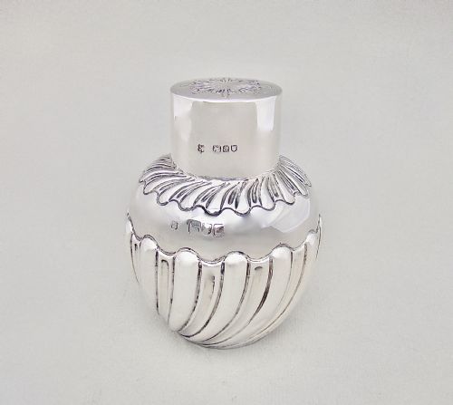 fig 1. VICTORIAN SILVER TEA CADDY BY JOSIAH WILLIAMS & CO, LONDON 1896