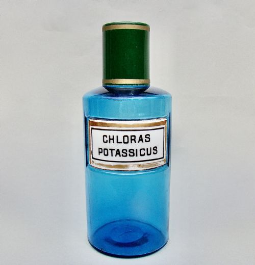 Rare 19th Century French Turquoise Glass Apothecary Jar, Circa 1890
