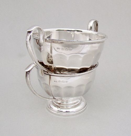 fig 3. ART DECO SOLID SILVER THREE PIECE TEA SERVICE BY HENRY CLIFFORD DAVIS, BIRMINGHAM 1931
