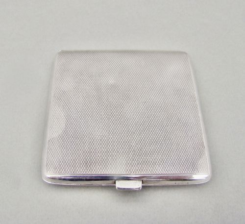 fig 3. STUNNING ART DECO SILVER AND GUILLOCHE ENAMEL COMPACT BY COHEN & CHARLES, LONDON 1938