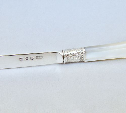 fig 2. CASED SCOTTISH VICTORIAN SILVER AND MOTHER OF PEARL LETTER OPENER BY BROOK & SON, EDINBURGH 1894