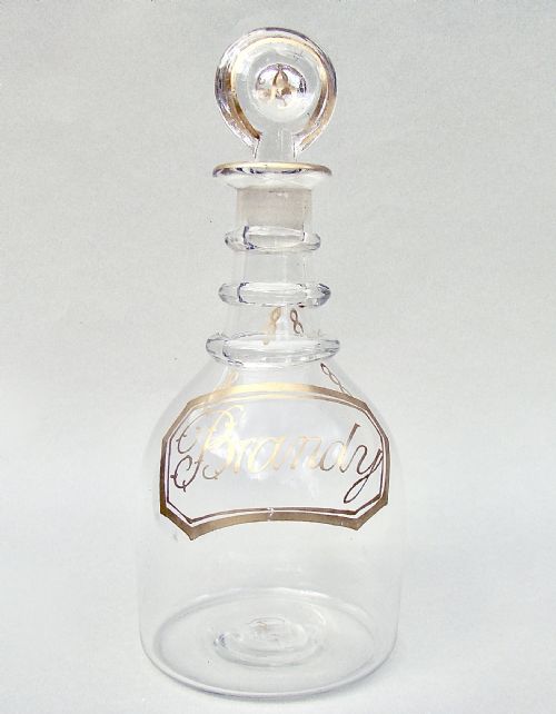 Rare Georgian Gilt Glass Brandy Decanter, Circa 1795