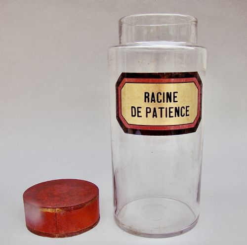 fig 2. FABULOUS 19TH CENTURY FRENCH GILT LABEL GLASS APOTHECARY JAR, CIRCA 1890