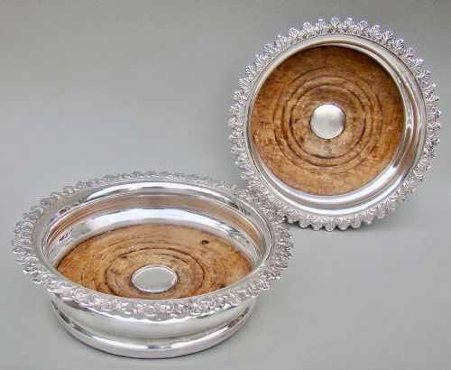 Unusual Pair of Georgian Old Sheffield Plate Wine Coasters, Circa 1800