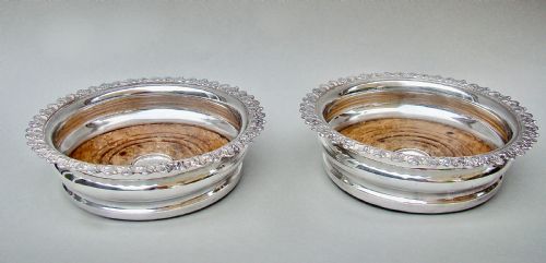 fig 2. UNUSUAL PAIR OF GEORGIAN OLD SHEFFIELD PLATE WINE COASTERS, CIRCA 1800