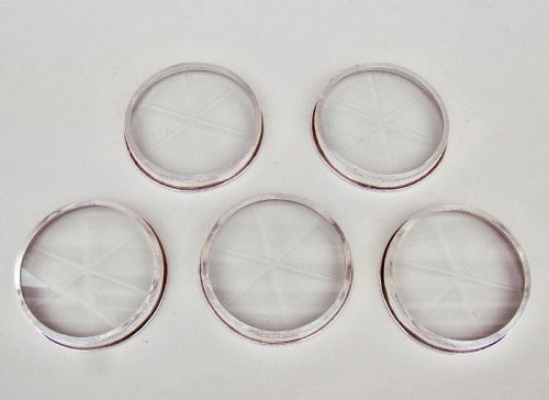 SET OF FIVE AMERICAN STERLING SILVER GLASS COASTERS BY WHITING CO CIRCA 1900 - ADDITIONAL PHOTO 3