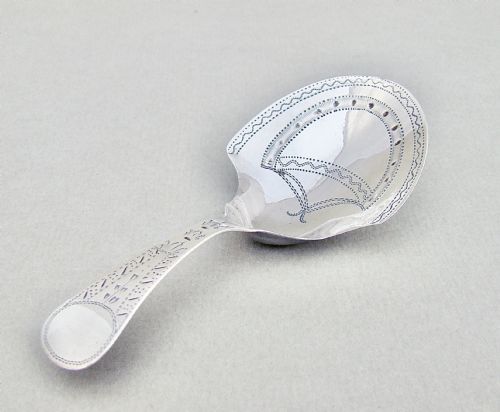 Exquisite Georgian Silver Caddy Spoon by Joseph Taylor, Birmingham 1781