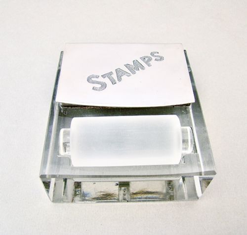 Rare Art Deco Silver Double Stamp Box with Glass Moistener, London 1924
