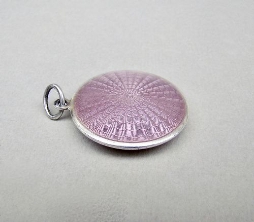fig 2. EXQUISITE CONTINENTAL SILVER AND GUILLOCHE ENAMEL CHATELAINE COMPACT