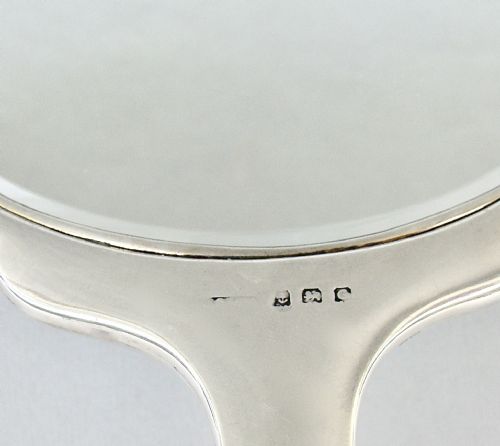 fig 2. FABULOUS ART DECO SILVER AND GUILLOCHE ENAMEL HAND MIRROR, BIRMINGHAM 1931