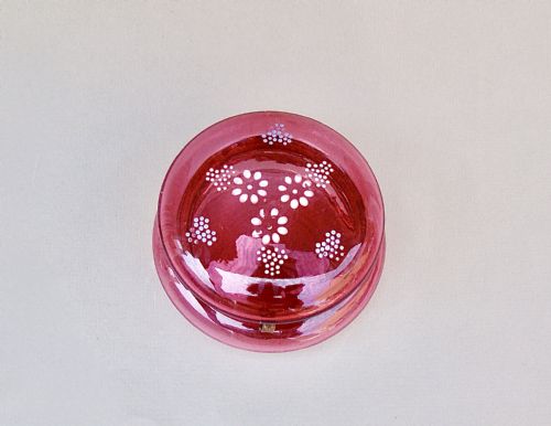 fig 2. 19TH CENTURY FRENCH ENAMELLED GLASS DRESSING TABLE JAR , CIRCA 1890