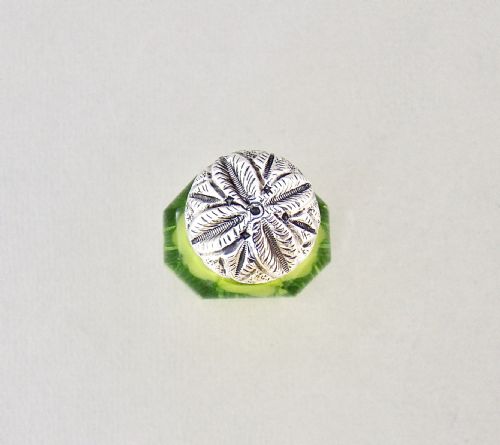fig 2. EXQUISITE VICTORIAN SILVER & LIME GREEN SLICED-CUT GLASS SCENT BOTTLE BY CHARLES MAY, BIRMINGHAM 1900