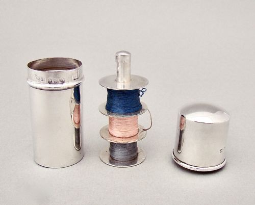 fig 2. NOVELTY EDWARDIAN SILVER SEWING COMPENDIUM BY HENRY CLIFFORD DAVIS, BIRMINGHAM 1907