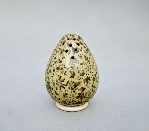 Delightful Macintyre & Co Porcelain Egg-shaped Salt Shaker, Circa 1880