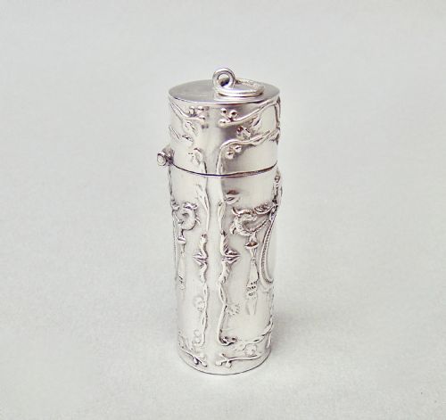 fig 1. RARE AMERICAN STERLING SILVER SEWING COMPENDIUM , CIRCA 1900