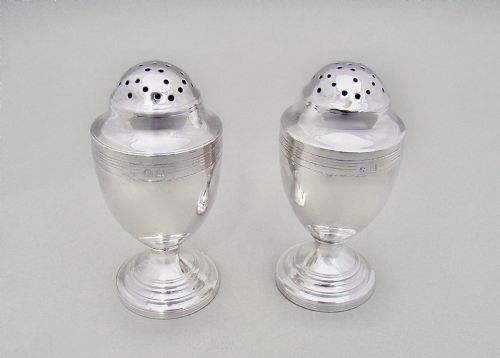 Delightful Pair of Georgian Silver Pepper Pots by Elizabeth Morley, London 1812