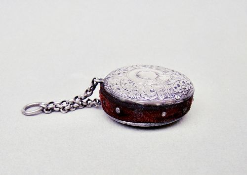 fig 2. RARE VICTORIAN SCOTTISH SILVER CHATELAINE PIN CUSHION BY PETER MCGREGOR WESTREN, EDINBURGH CIRCA 1880