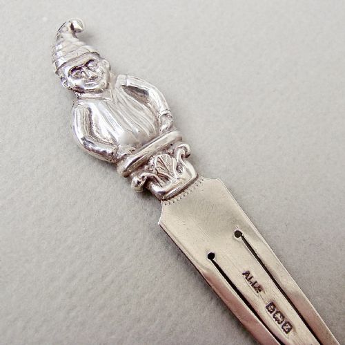 fig 1. RARE NOVELTY SILVER 'MR PUNCH' BOOKMARK BY ADIE & LOVEKIN, BIRMINGHAM 1924

